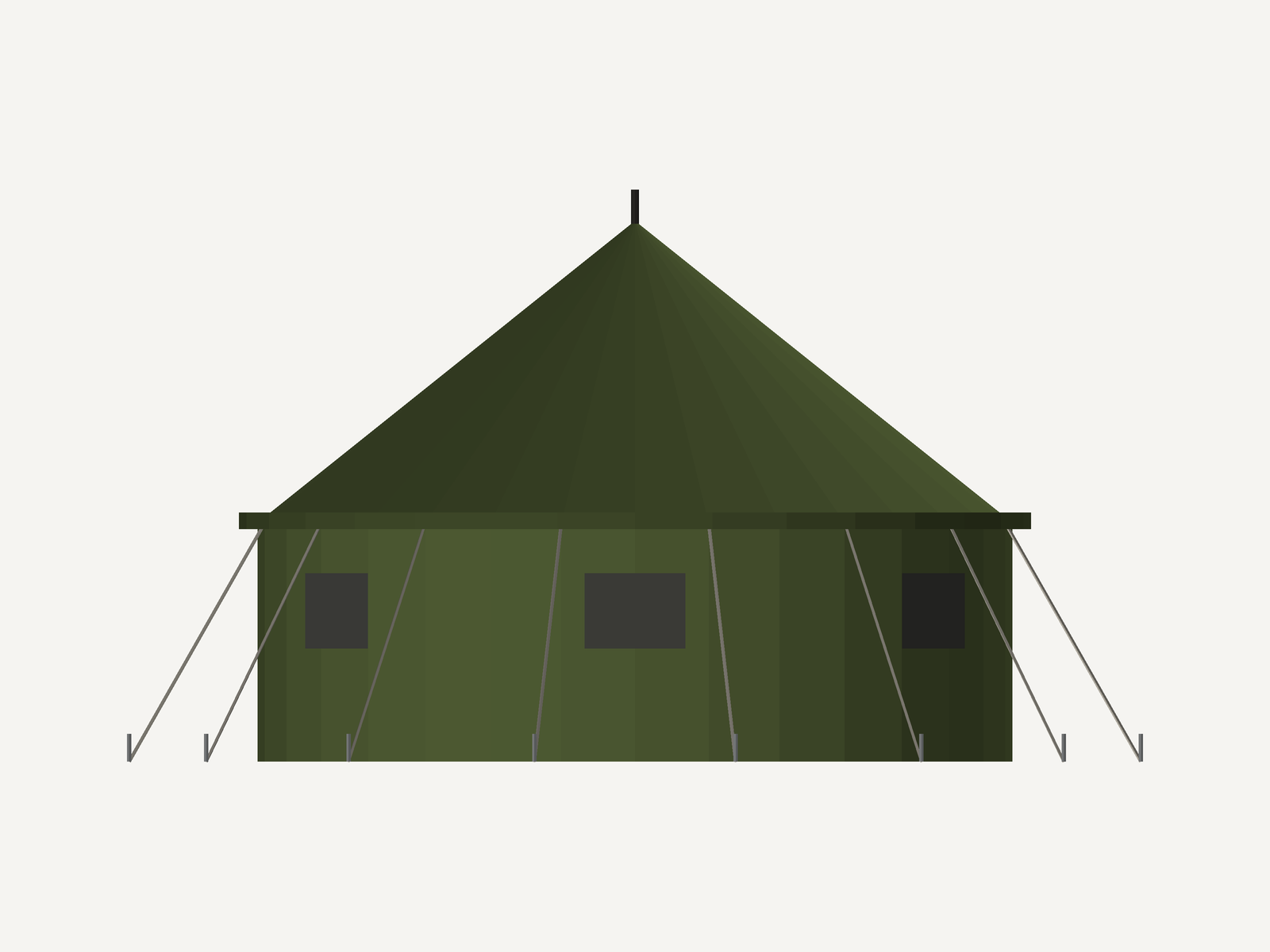 Round Army Tent (3D Studio Edition)