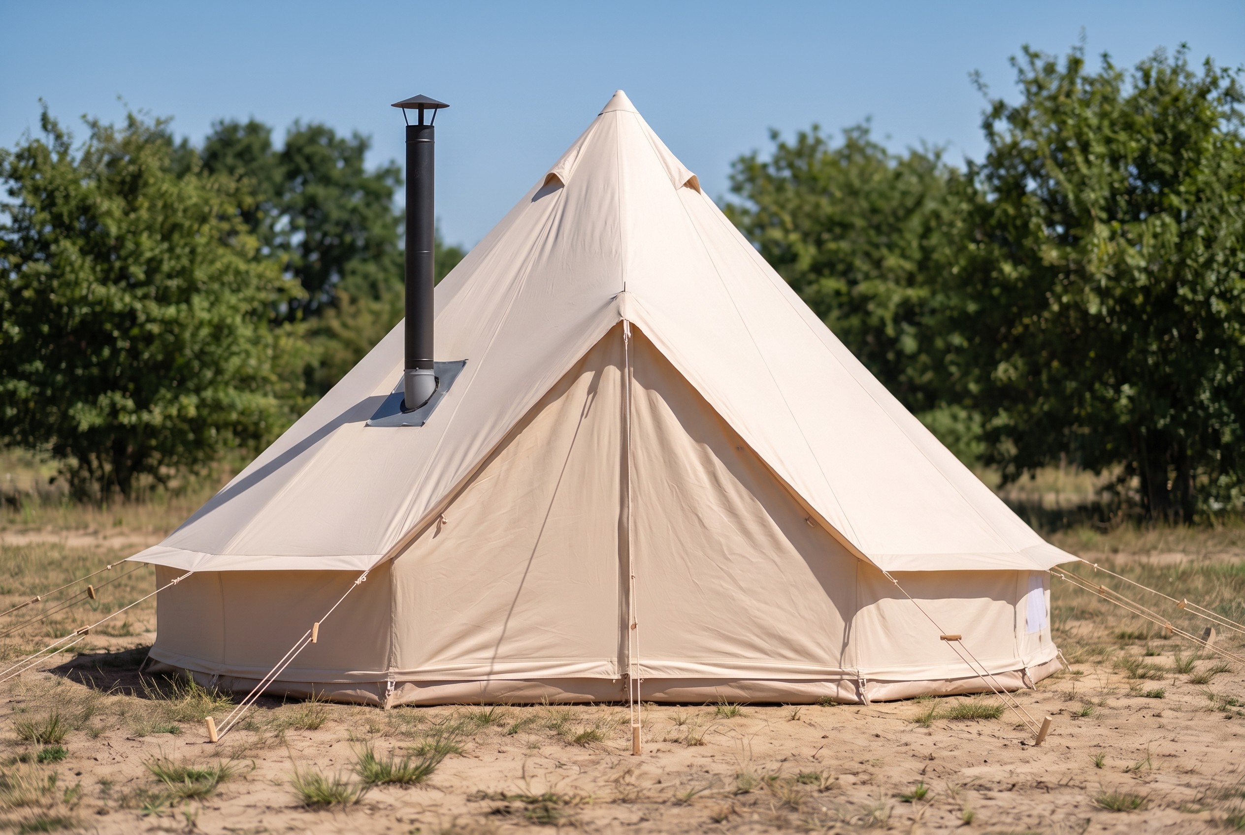 4m Fire Retardant Bell Tent with Stove Hole (3D Studio Edition) preview 4