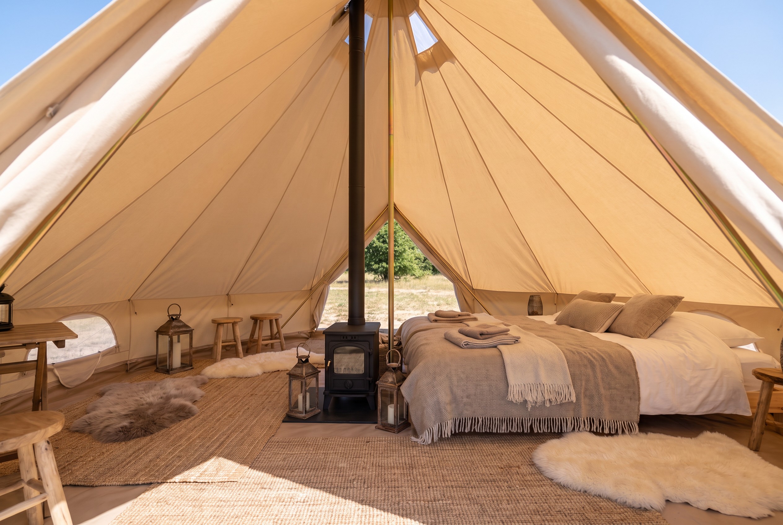 4m Fire Retardant Bell Tent with Stove Hole (3D Studio Edition) preview 5