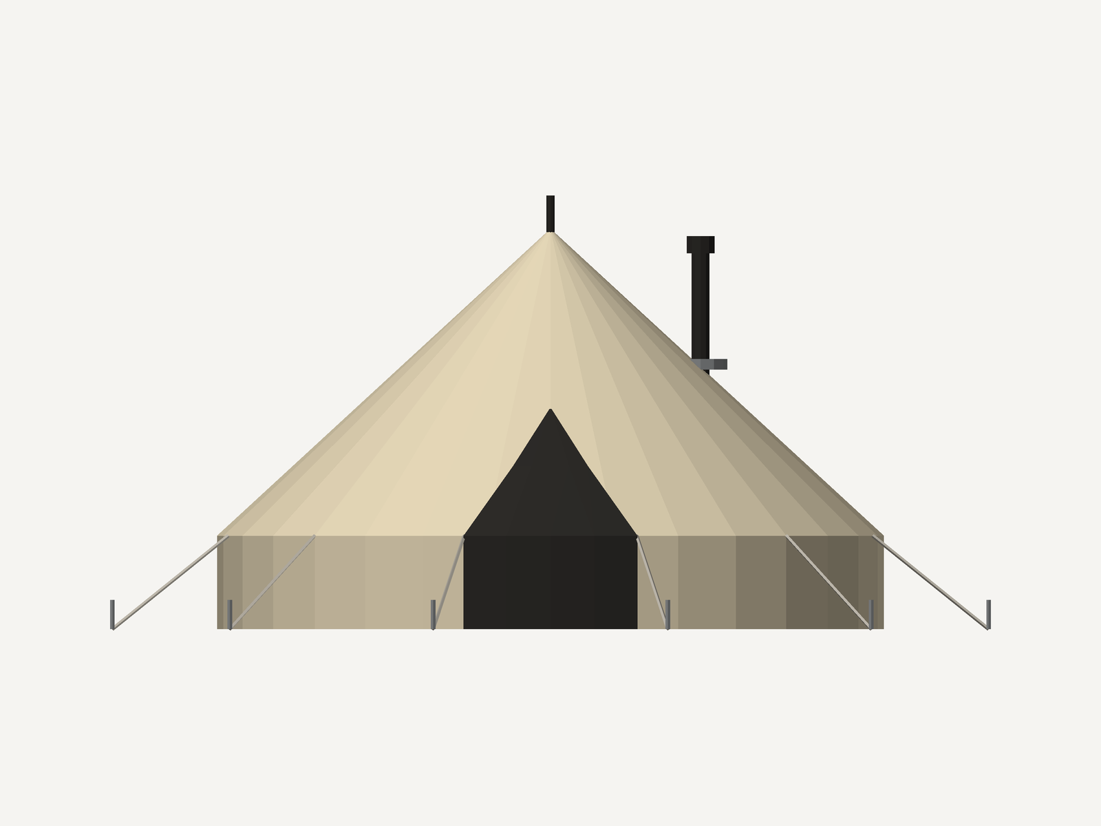 5m canvas Bell Tent for Sale (3D Studio Edition) preview 10