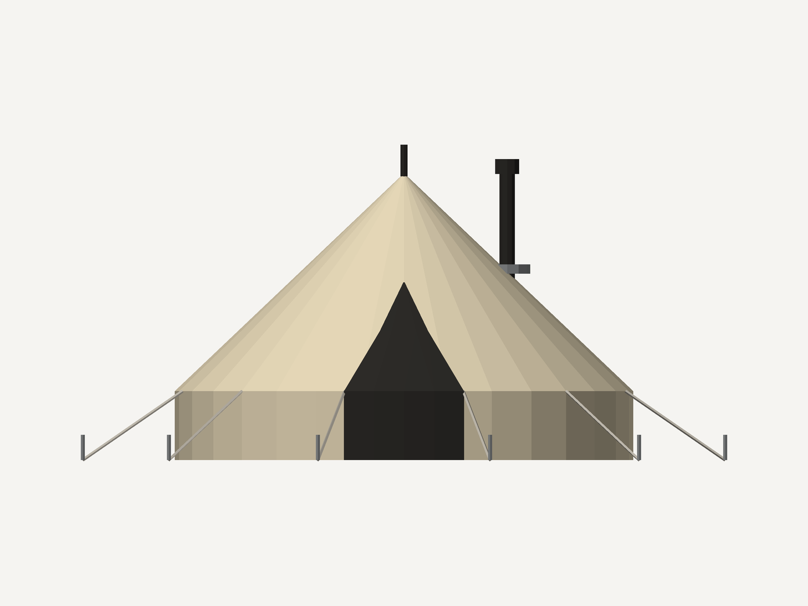 4m Fire Retardant Bell Tent with Stove Hole preview 10