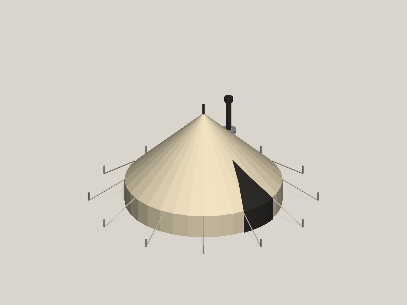4m Fire Retardant Bell Tent with Stove Hole preview 12