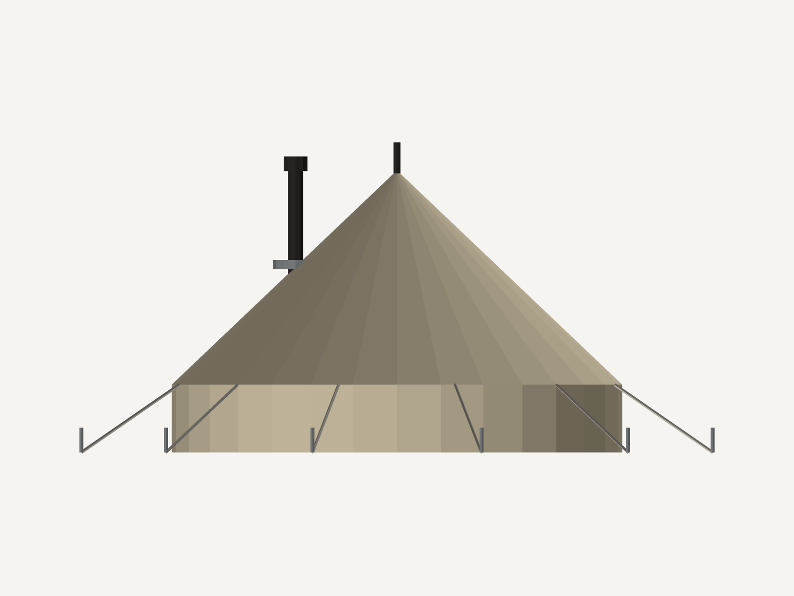 4m Fire Retardant Bell Tent with Stove Hole preview 9