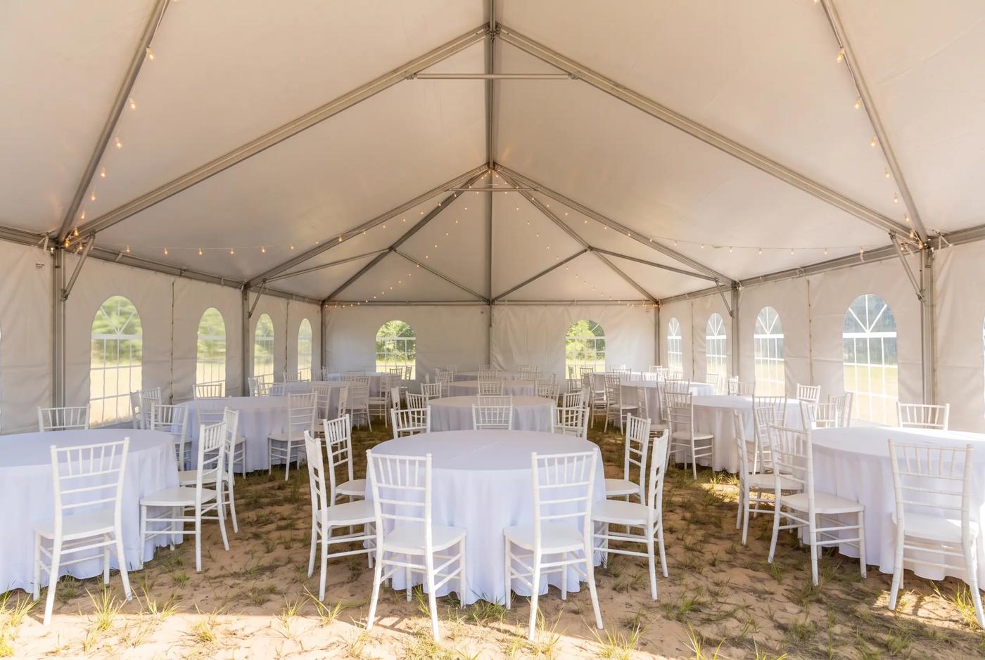 Wedding marquee interior