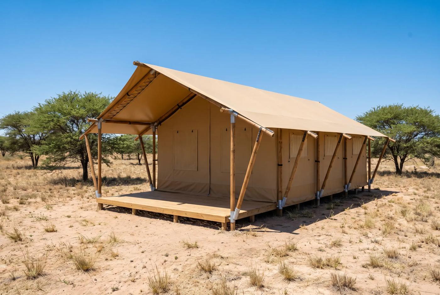 Safari glamping lodge tent
